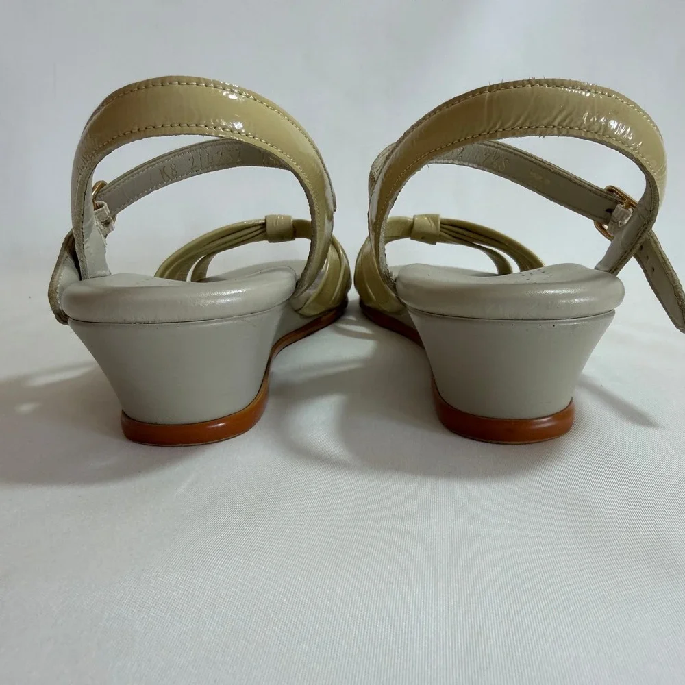 SAS Duo Beige Leather Strappy Tripad Comfort Slingback Sandals Size 7.5 S Slim